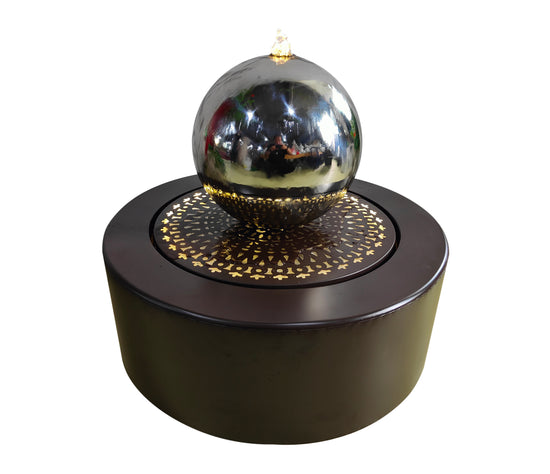 SEGOVIA Metal Outdoor & Indoor Water Feature with Lights and Electric Pump
