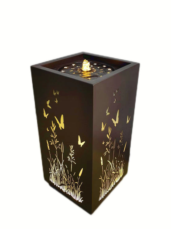 PAMPLONA Metal Outdoor & Indoor Water Feature with Lights and Electric Pump