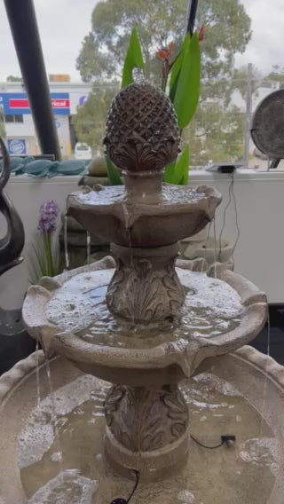 IGLESIA  Stone Effect 3-tiered Solar Water Feature