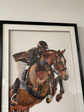 Riding Horse Collage Art with Black PS Frame