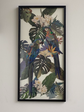 Botanic Parrot Collage Art with Black PS Frame