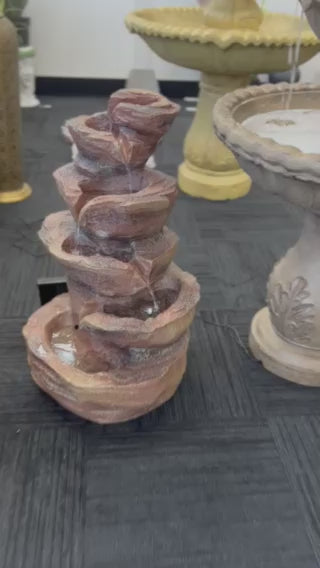 Rochelle Rock Style Nature Inspired Solar Fountain Real Look & Feel