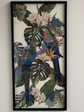 Botanic Parrot Collage Art with Black PS Frame
