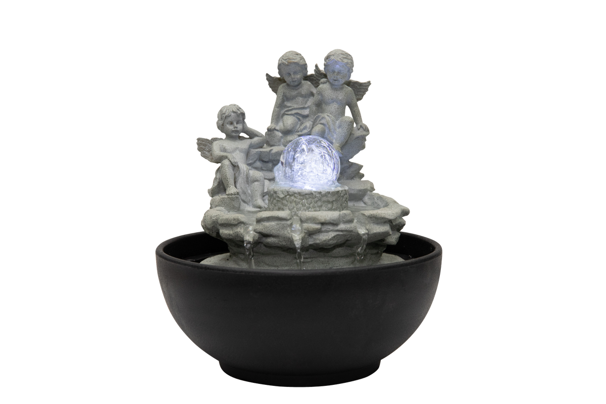 Angeli New Age Spiritual Fountain Angels with Glass Ball