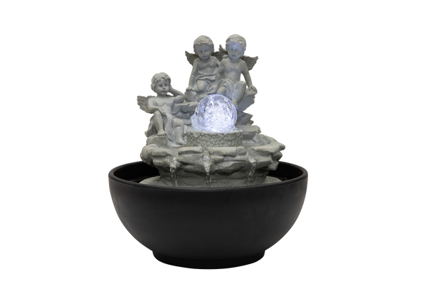 Angeli New Age Spiritual Fountain Angels with Glass Ball