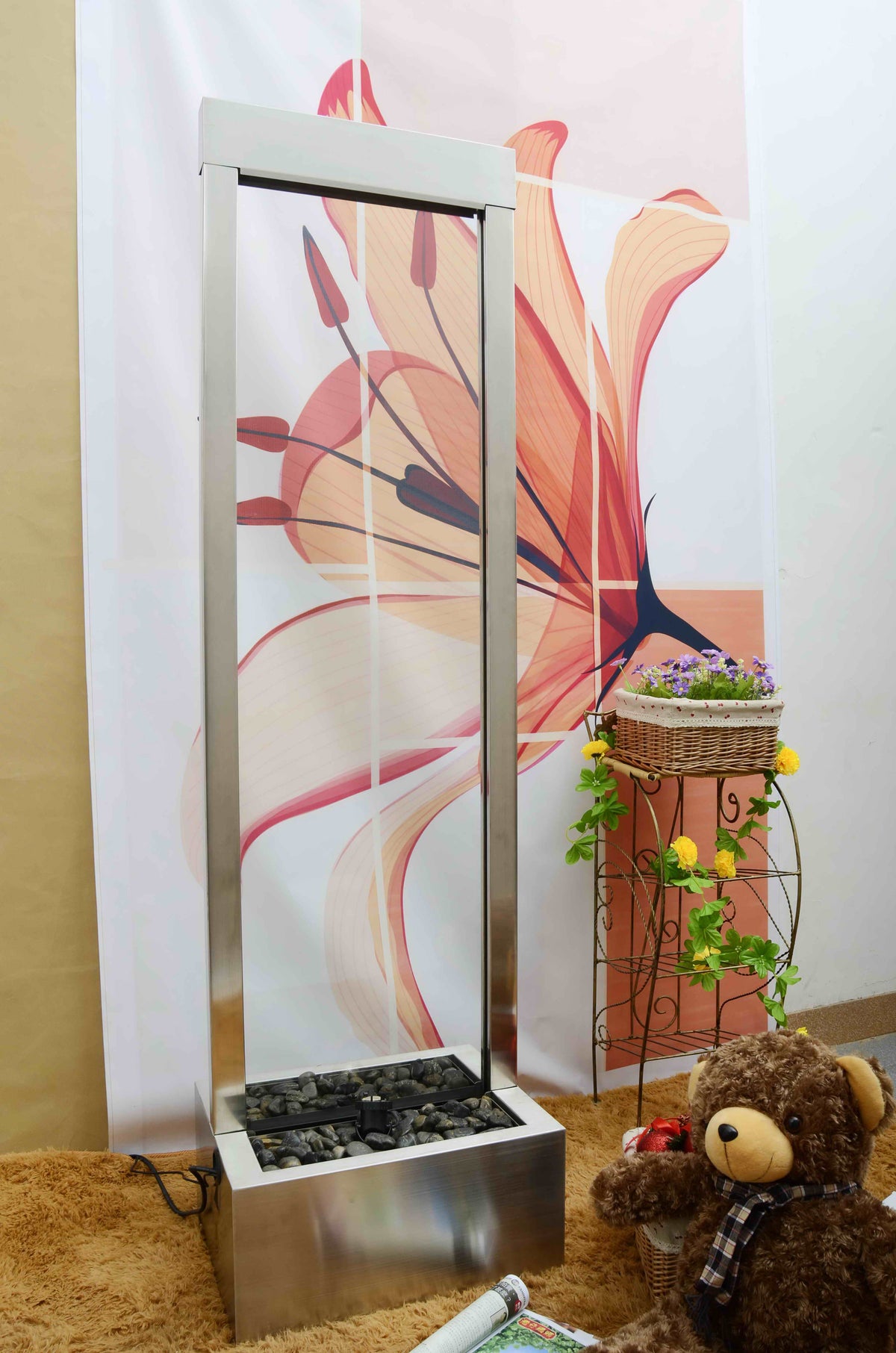 Carthage Glass Stainless Steel Fountain