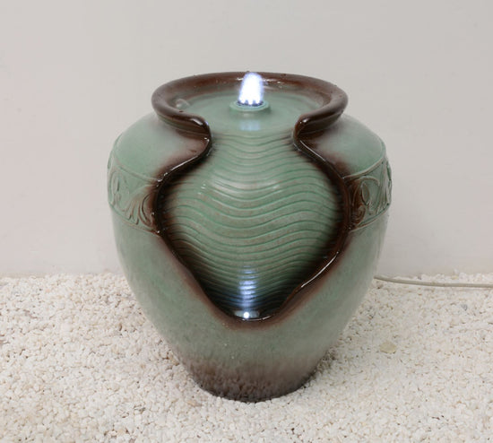 Chiara Ceramic Look Green Water Feature