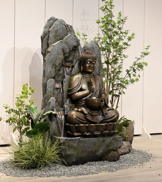 Soul Masterpiece Buddha Water Feature with Rain Effect