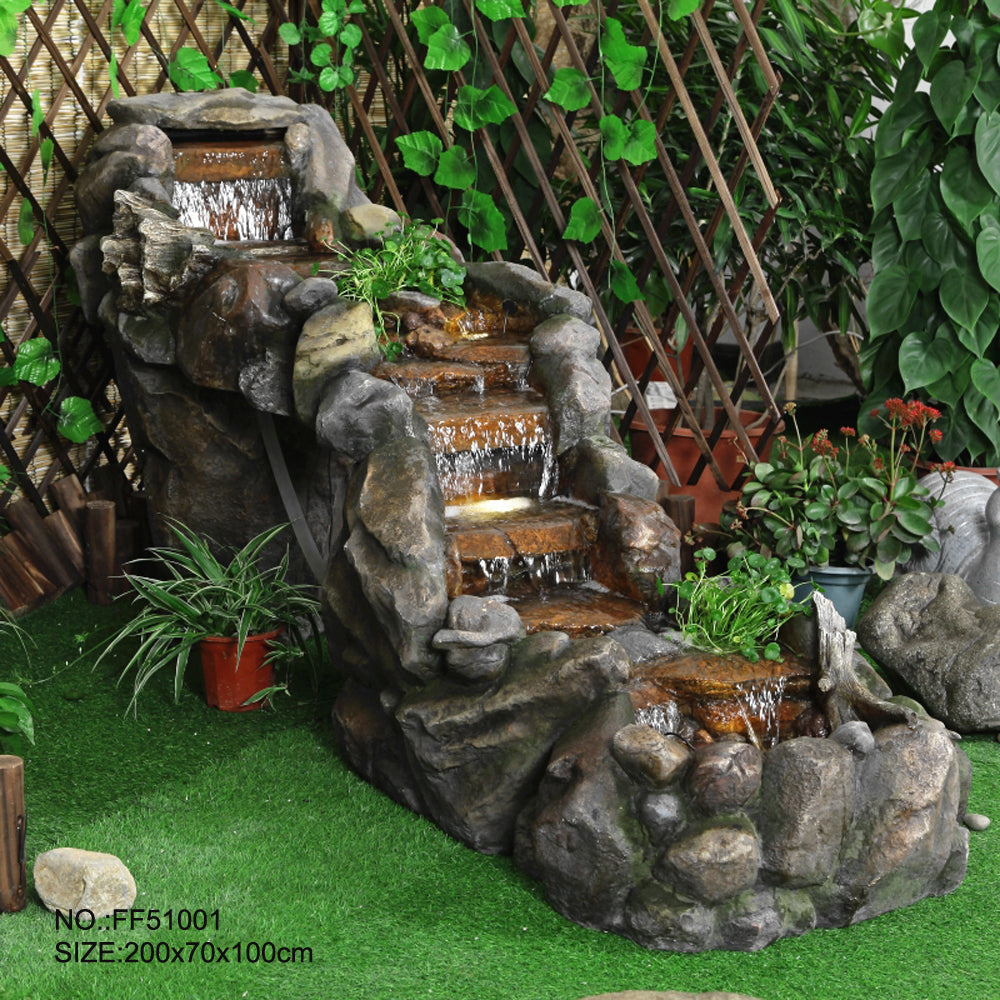 Amazonia Rock River Fountain - Large Water Feature 200cm | Electric Pump Included