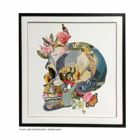 Bohemio Art Decor Skull Ppaer Collage