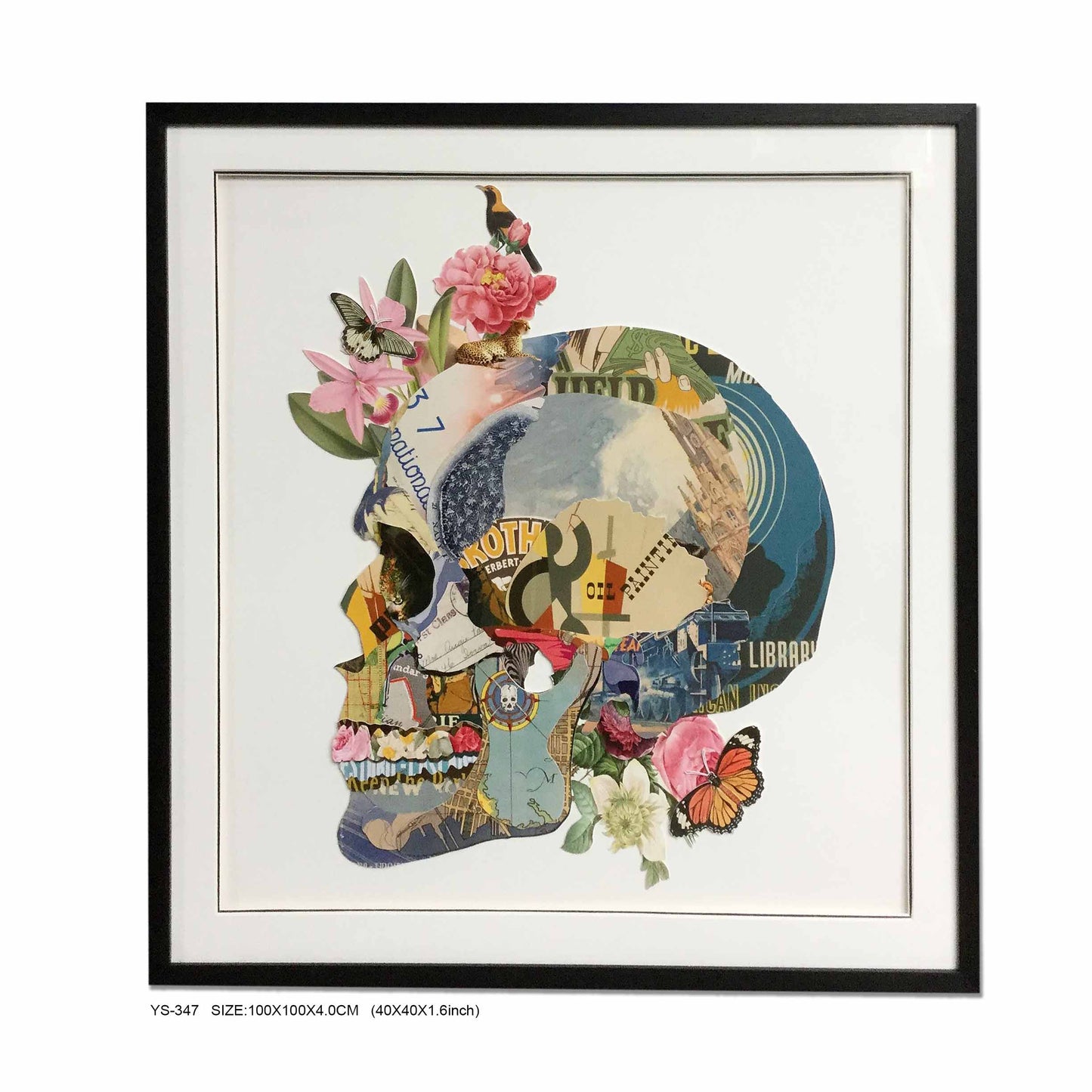 Bohemio Art Decor Skull Ppaer Collage