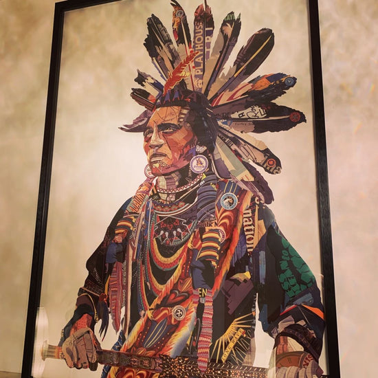 Native American Chief Large Paper Collage