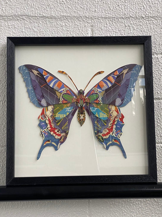 Butterfly Collage Art with Black  PS frame