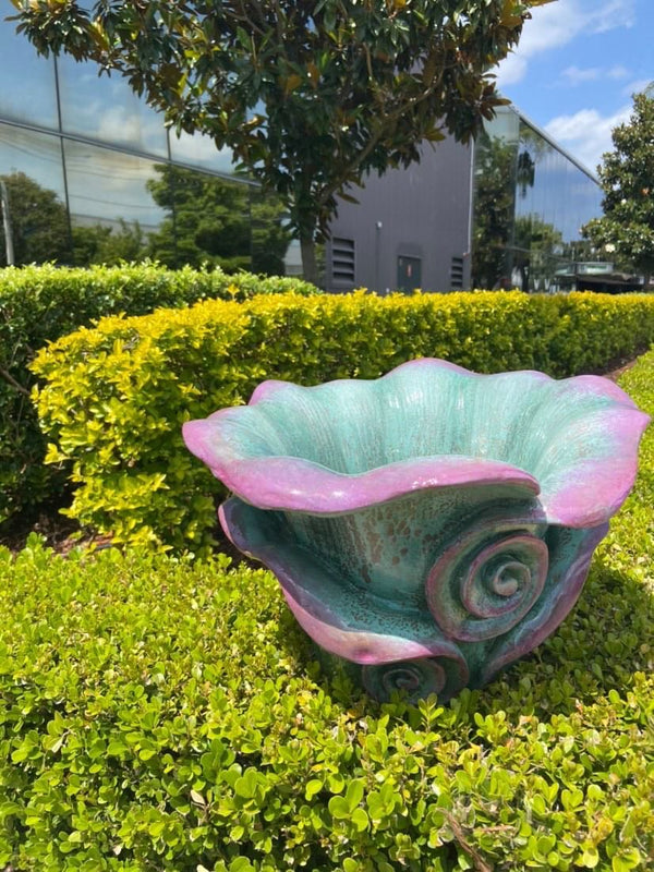 FLEUR HETEROTYPIC FLOWER POT(OUTDOOR), AQUA BLUE/RED, 36*36*23CM