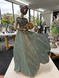 Mellina Elegant Lady in Bronze with Blue Leaves Dress New Collection