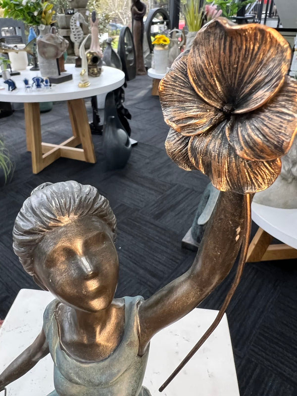 Georgina Elegant Lady in Bronze with Blue Leaves Dress New Collection