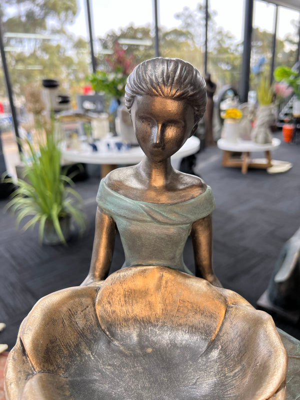 Sabrina Elegant Lady in Bronze with Blue Leaves Dress New Collection
