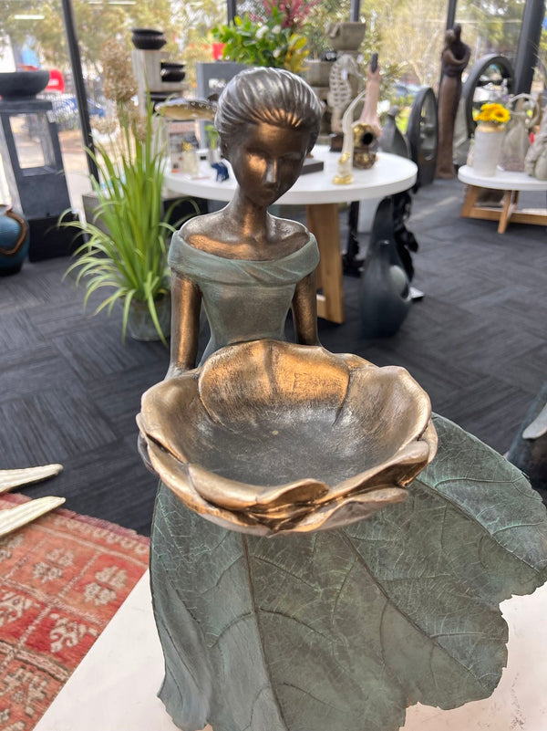 Sabrina Elegant Lady in Bronze with Blue Leaves Dress New Collection