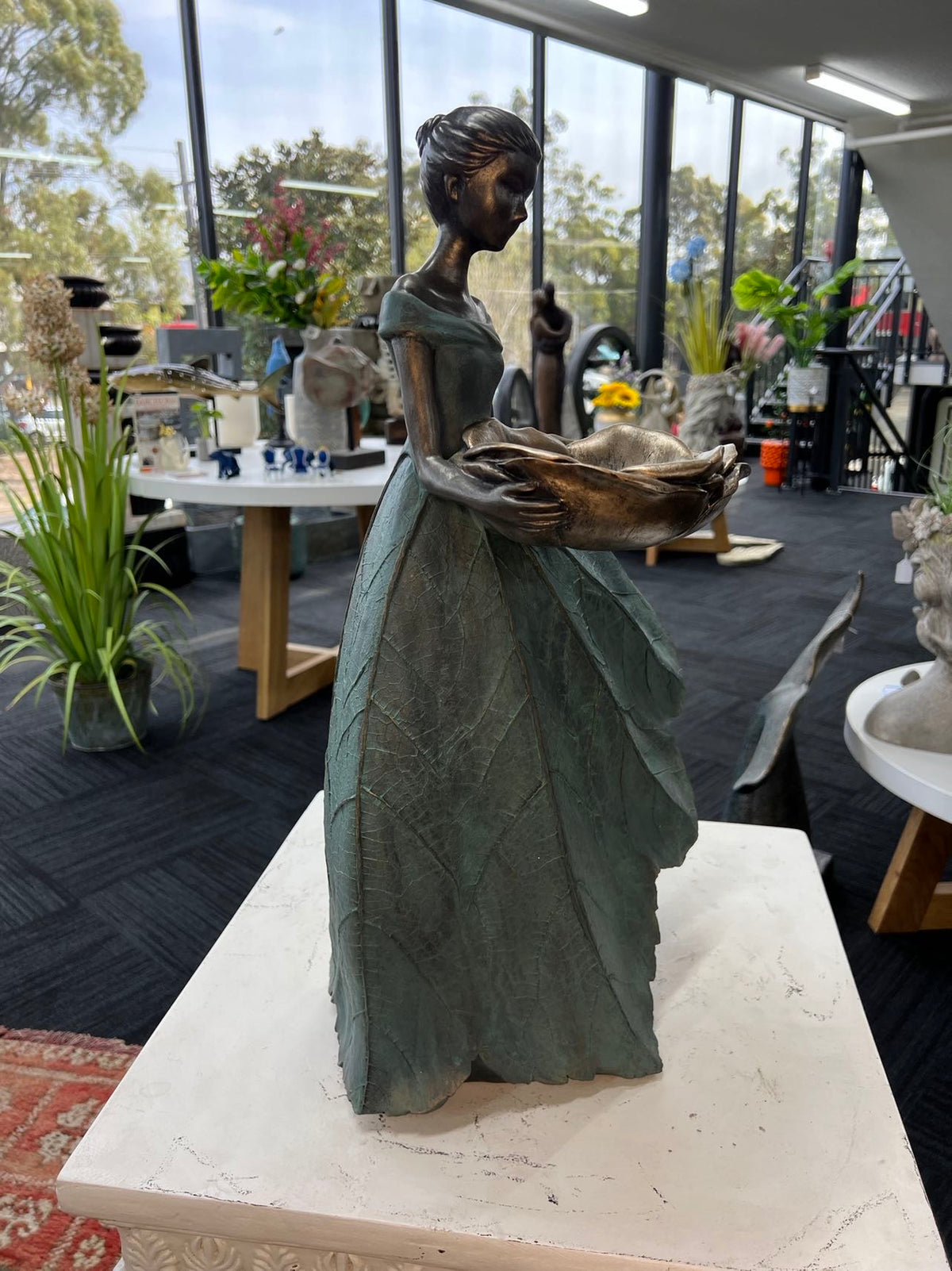 Sabrina Elegant Lady in Bronze with Blue Leaves Dress New Collection