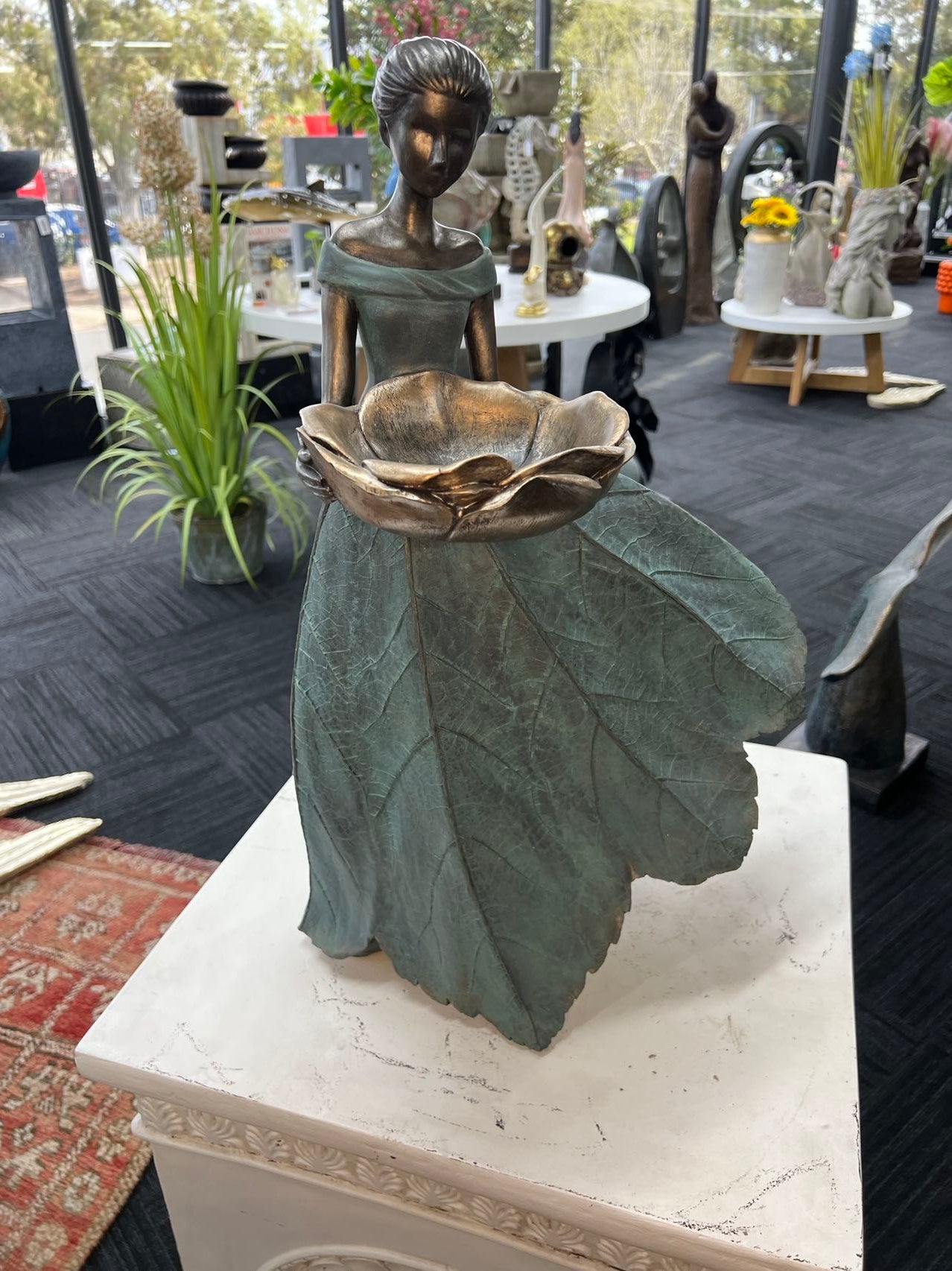 Sabrina Elegant Lady in Bronze with Blue Leaves Dress New Collection