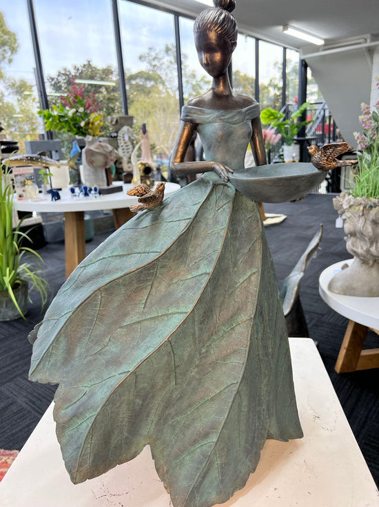 Costadina Elegant Lady in Bronze with Blue Leaves Dress New Collection