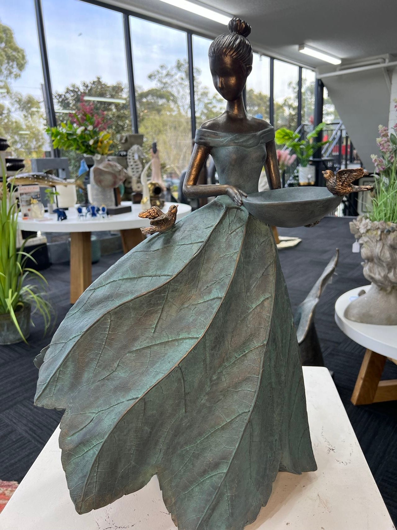 Costadina Elegant Lady in Bronze with Blue Leaves Dress New Collection