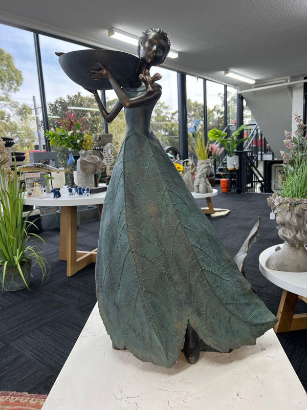 Rosalina Elegant Lady in Bronze with Blue Leaves Dress New Collection