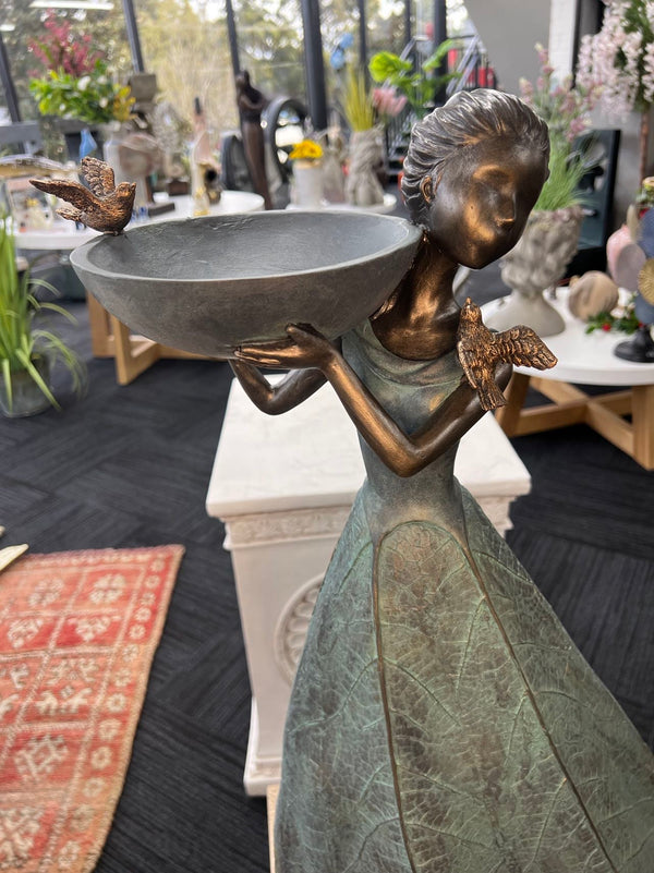 Rosalina Elegant Lady in Bronze with Blue Leaves Dress New Collection