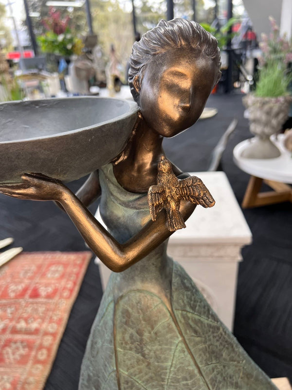 Rosalina Elegant Lady in Bronze with Blue Leaves Dress New Collection