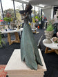 Rosalina Elegant Lady in Bronze with Blue Leaves Dress New Collection