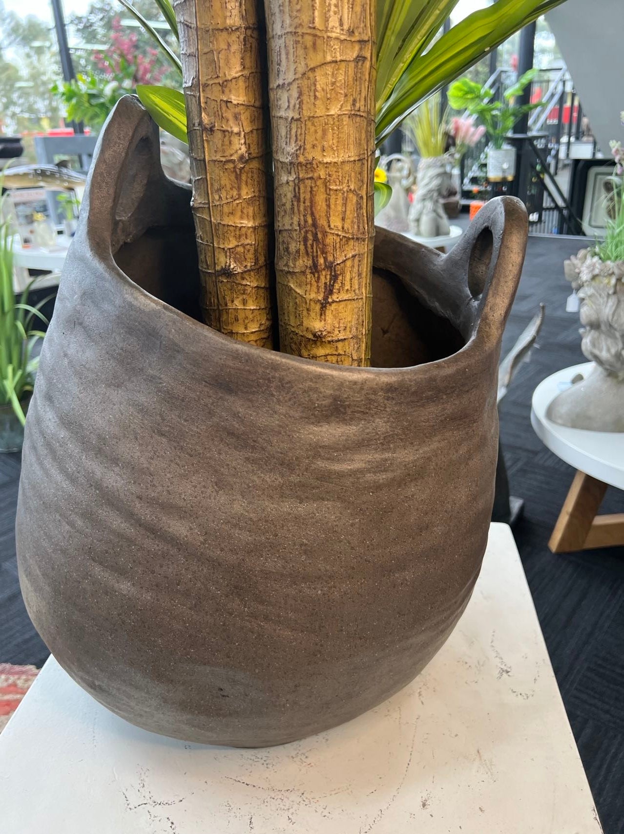Sahara Basket Planter Outdoor Stone Designer 