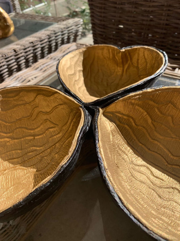 Flower Receptacle Gold & Black Decor