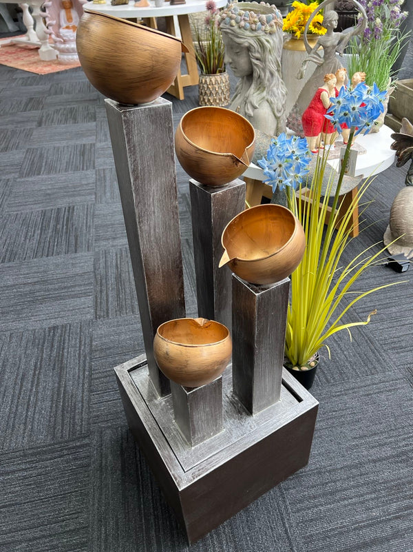 OVIEDO Metal Outdoor & Indoor Water Feature with Lights and Electric Pump