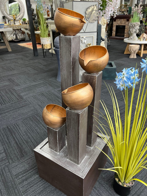 OVIEDO Metal Outdoor & Indoor Water Feature with Lights and Electric Pump