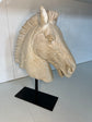 Cheval Horse Head in Marble Finish on Metal Stand