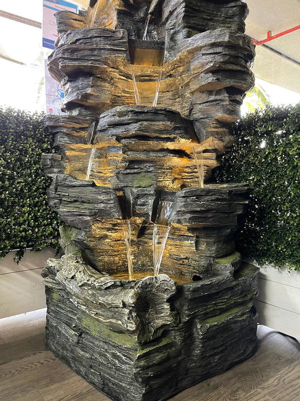 Junipero Falls Natural Looking Rock Design Water Feature