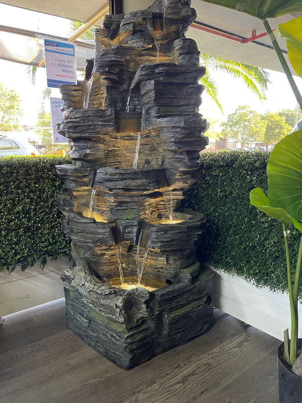 Junipero Falls Natural Looking Rock Design Water Feature
