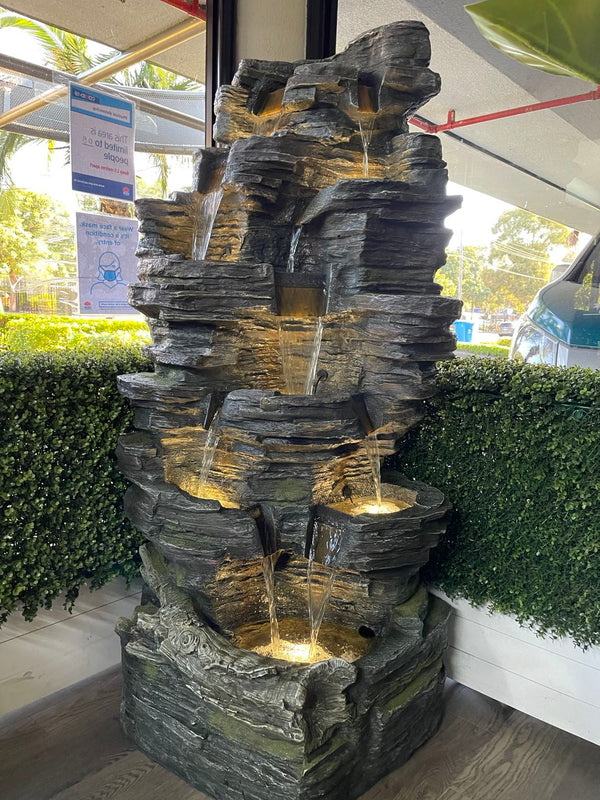 Junipero Falls Natural Looking Rock Design Water Feature