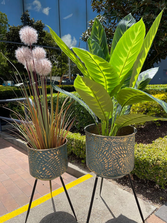 Metal Planters Pair Andalusian Design NEW Summer 2021