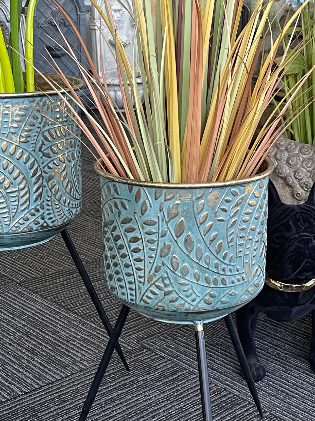 Metal Planters Pair Andalusian Design NEW Summer 2021