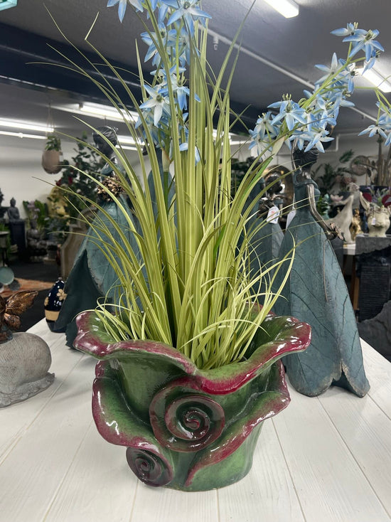 ROSE HETEROTYPIC FLOWER POT(OUTDOOR), GREEN/RED, 36*36*23CM