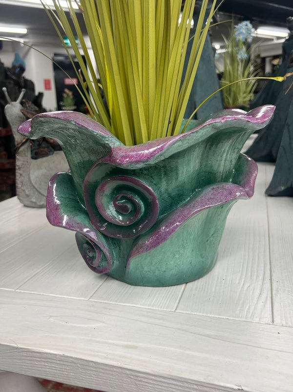 FLEUR HETEROTYPIC FLOWER POT(OUTDOOR), AQUA BLUE/RED, 36*36*23CM