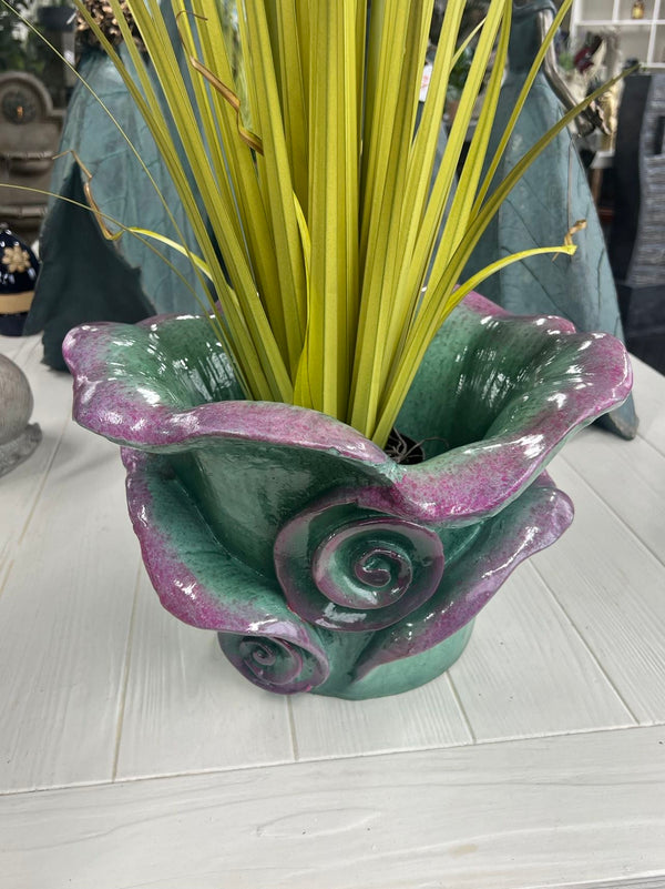 FLEUR HETEROTYPIC FLOWER POT(OUTDOOR), AQUA BLUE/RED, 36*36*23CM