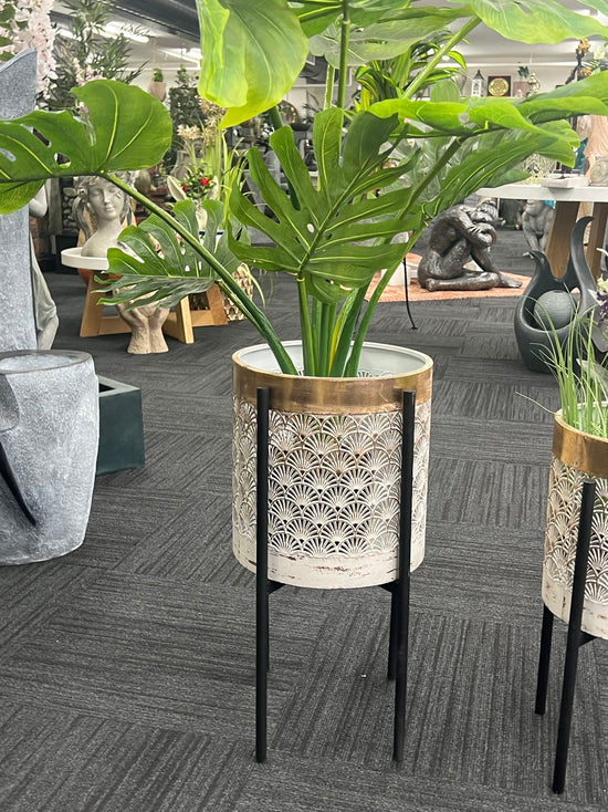 TUNIS Metal Planters Pair Andalusian Design Summer 2022