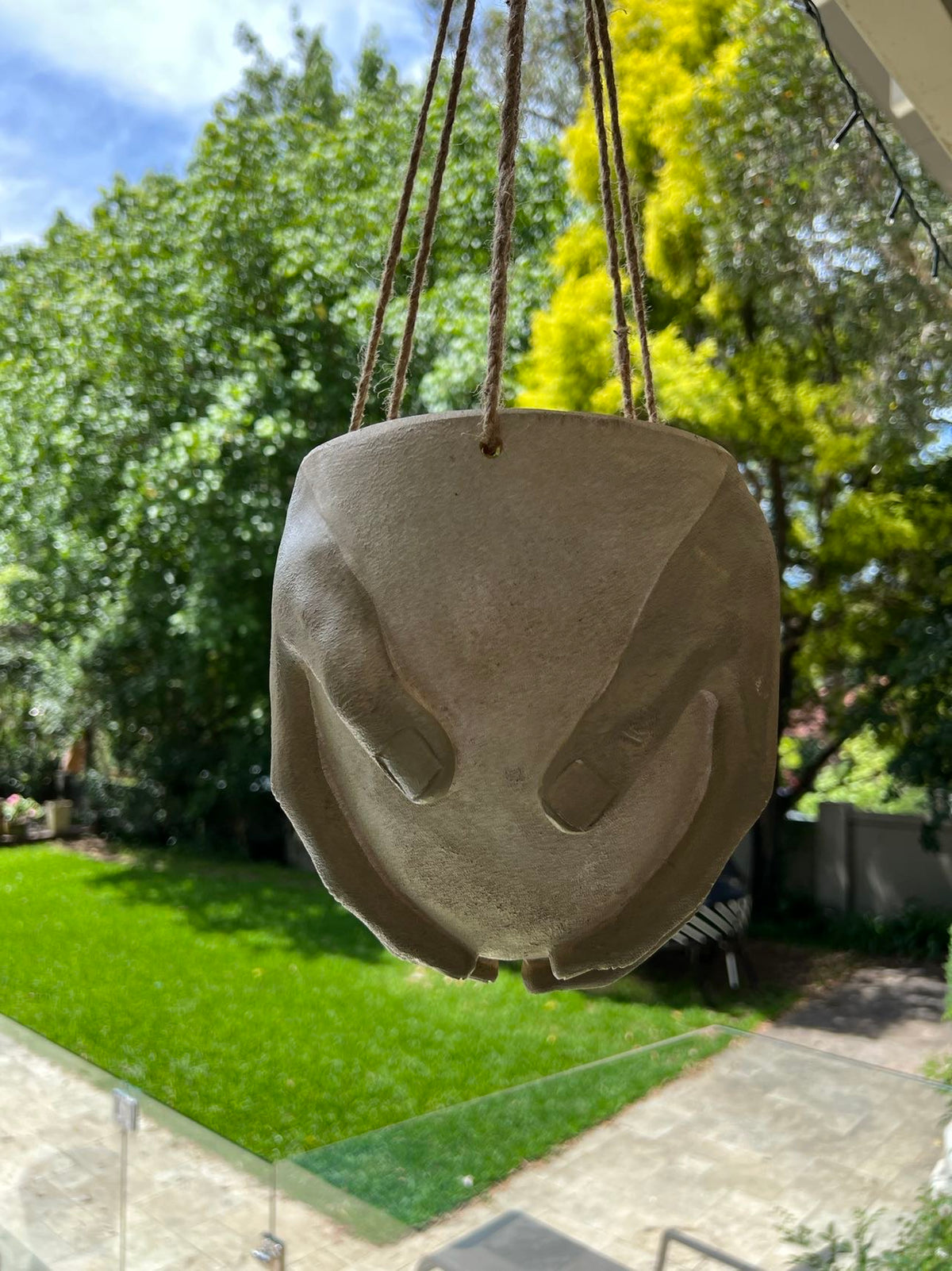 Two Hands Terracotta Clay Effect Hanging Planter Ornament