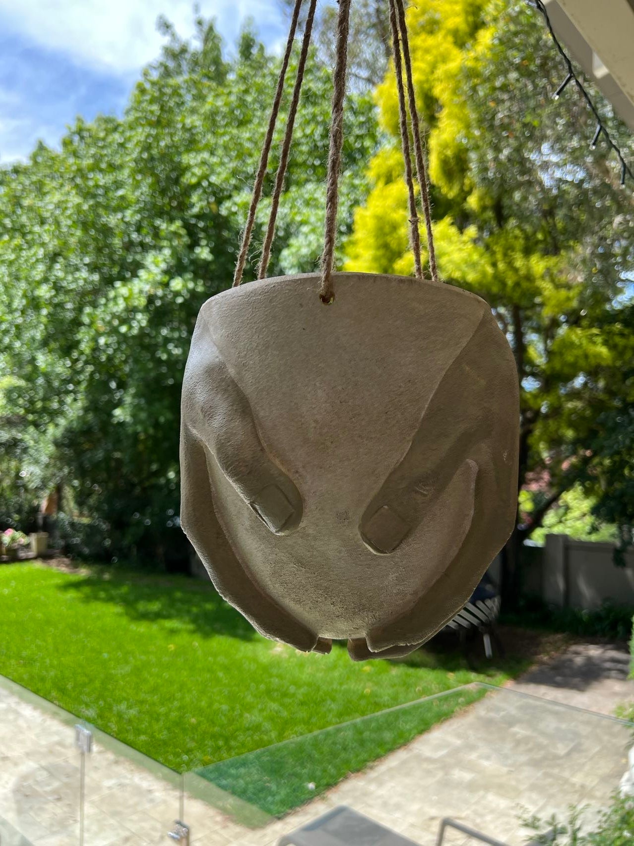 Two Hands Terracotta Clay Effect Hanging Planter Ornament