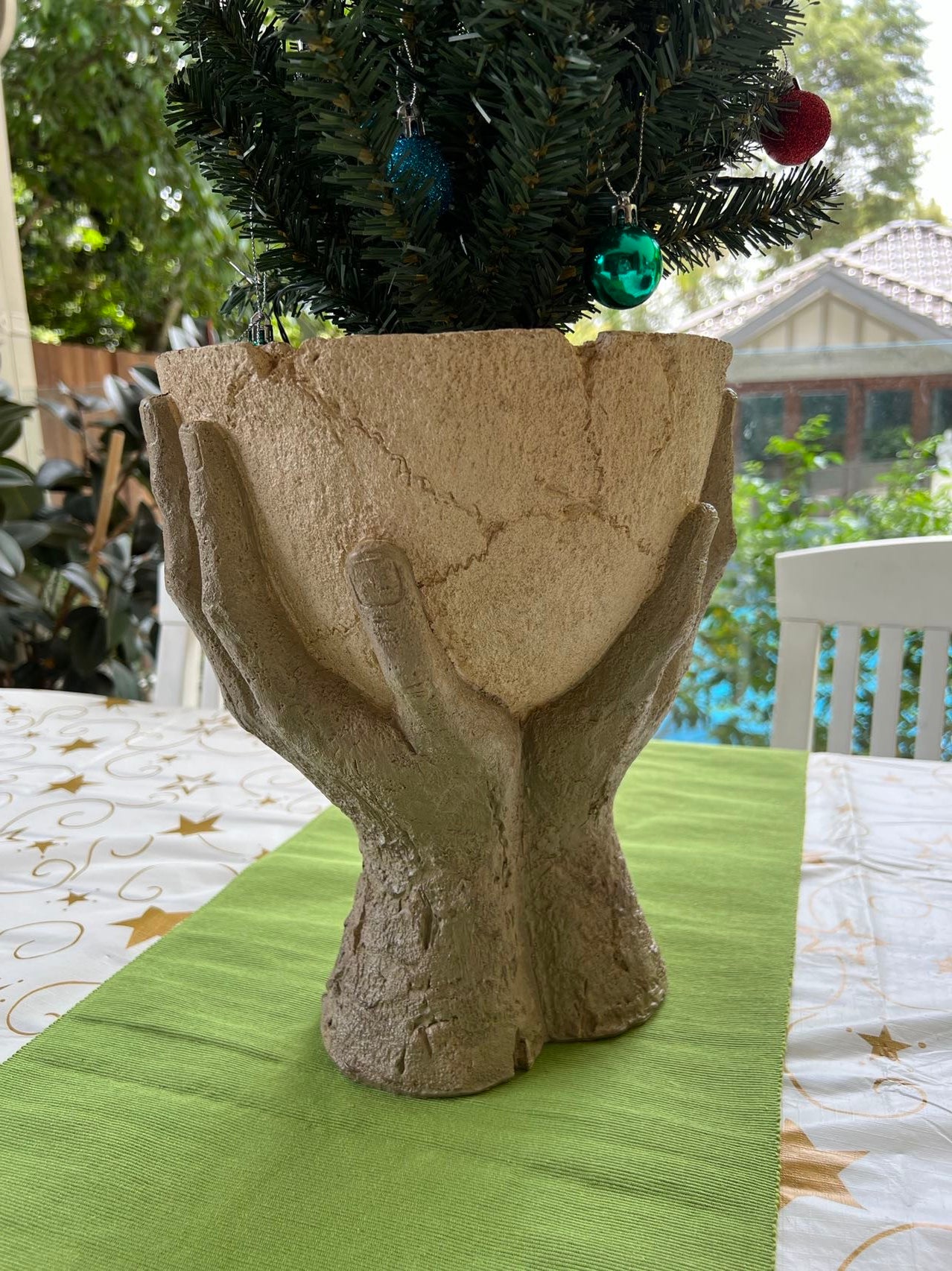 Two Hands Abstract Clay Terracotta Finish Ornament NEW Summer 2021