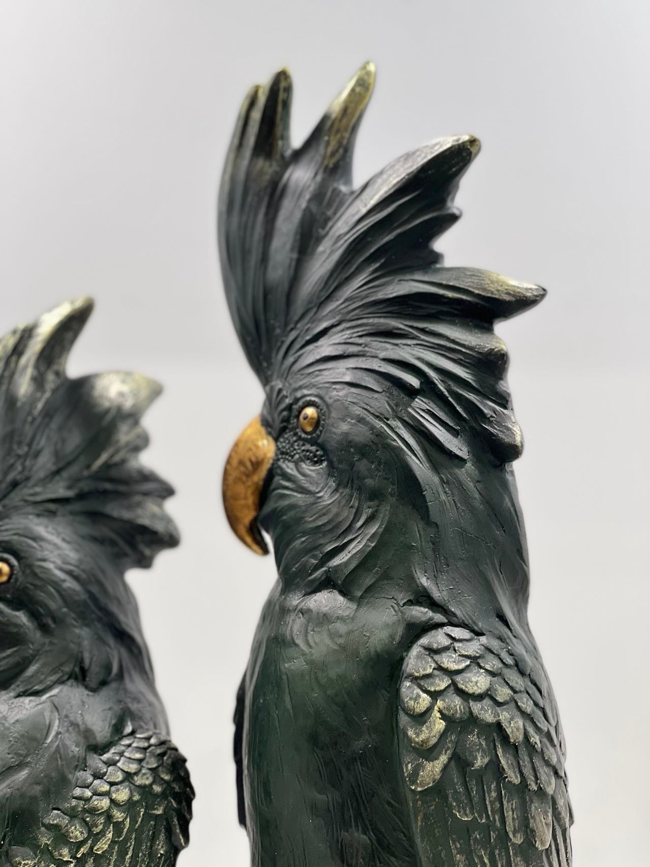 Dark Green with Copper Beaks Cockatoos Real Look Set 2