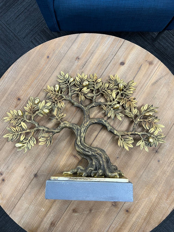 Olive Tree complete Gold & Natural Colour on Metallic Look Stand