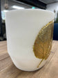 White Marble Finish Vase with Gold Leaf Nourish